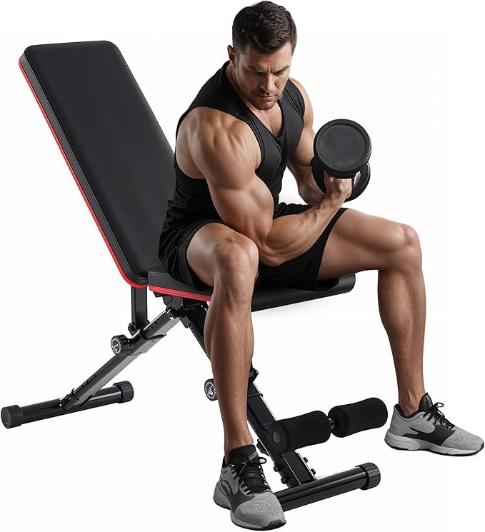 Adjustable Weight Bench 795LB Capacity Foldable Workout Bench Press for Home Gym, Full Body Exercise and Strength Training, Lifting Sit-up Incline Decline Flat Utility Bench