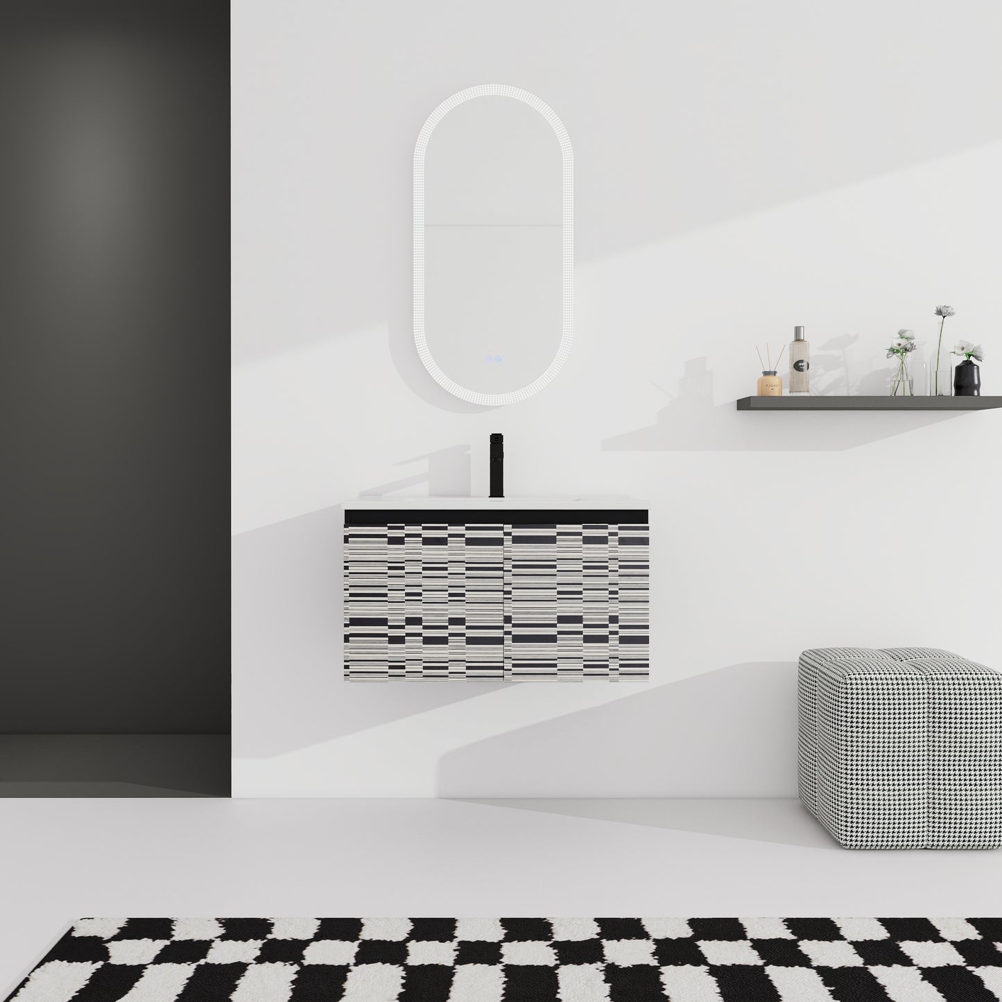 30'' Floating Wall-Mounted Bathroom Vanity With Ceramics Sink & Soft-Close Cabinet Door, KD-Package
