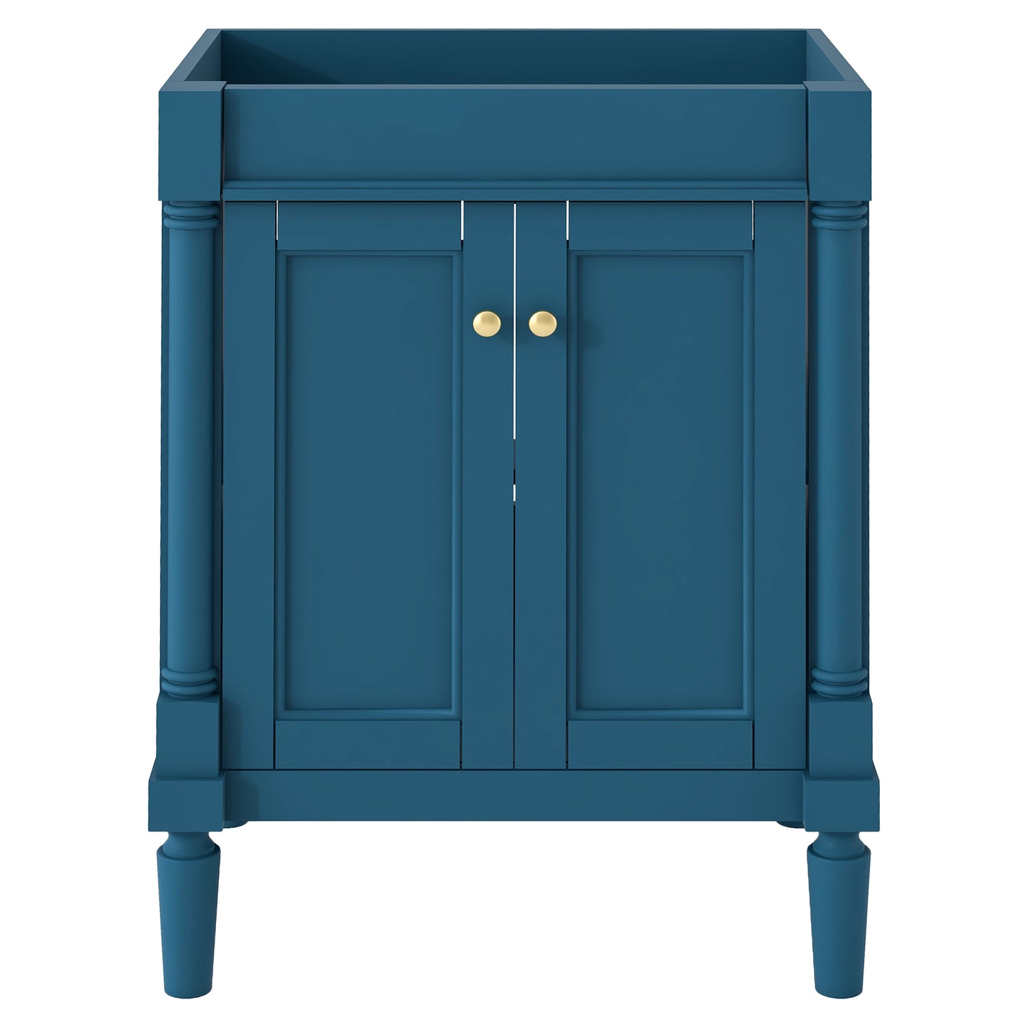 24'' Bathroom Vanity without Sink, 2-Tier Modern Bathroom Storage Cabinet, Single Sink Bathroom Vanity, Large Storage Shelves (NOT INCLUDE BASIN SINK)