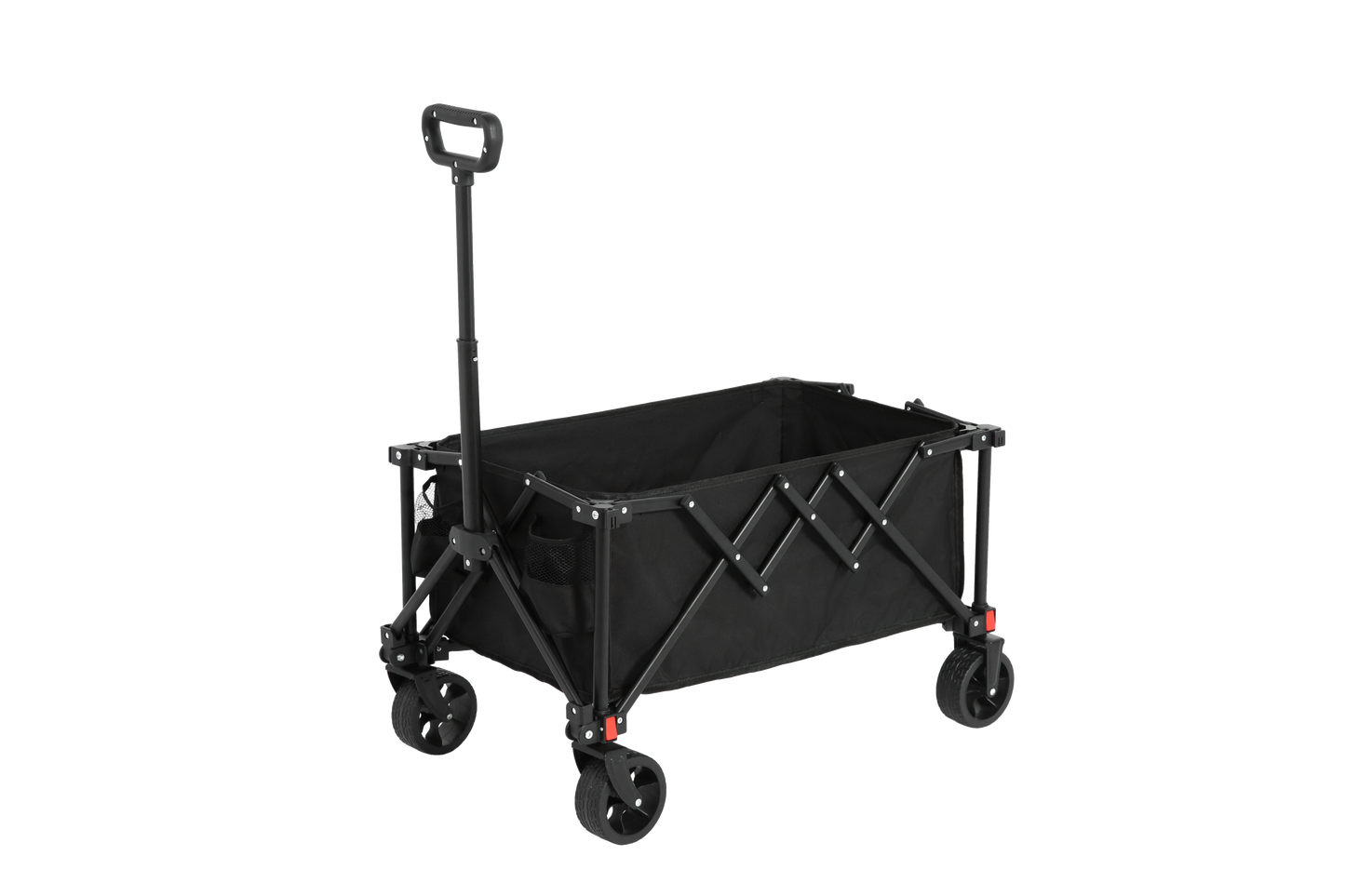 Folding Wagon Carts,Folding Wagon Cart with All Terrain Wheels,Heavy Duty Garden Carts with Adjustable Handle,Outdoor Utility Wagon for Camping Shopping Sports Fishing Black
