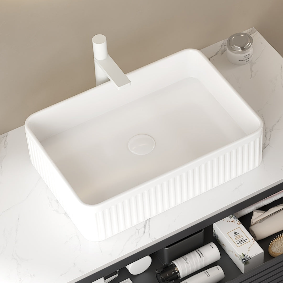 20inch Bathroom Vessel Sink without Cabinet, White Ceramic Basin