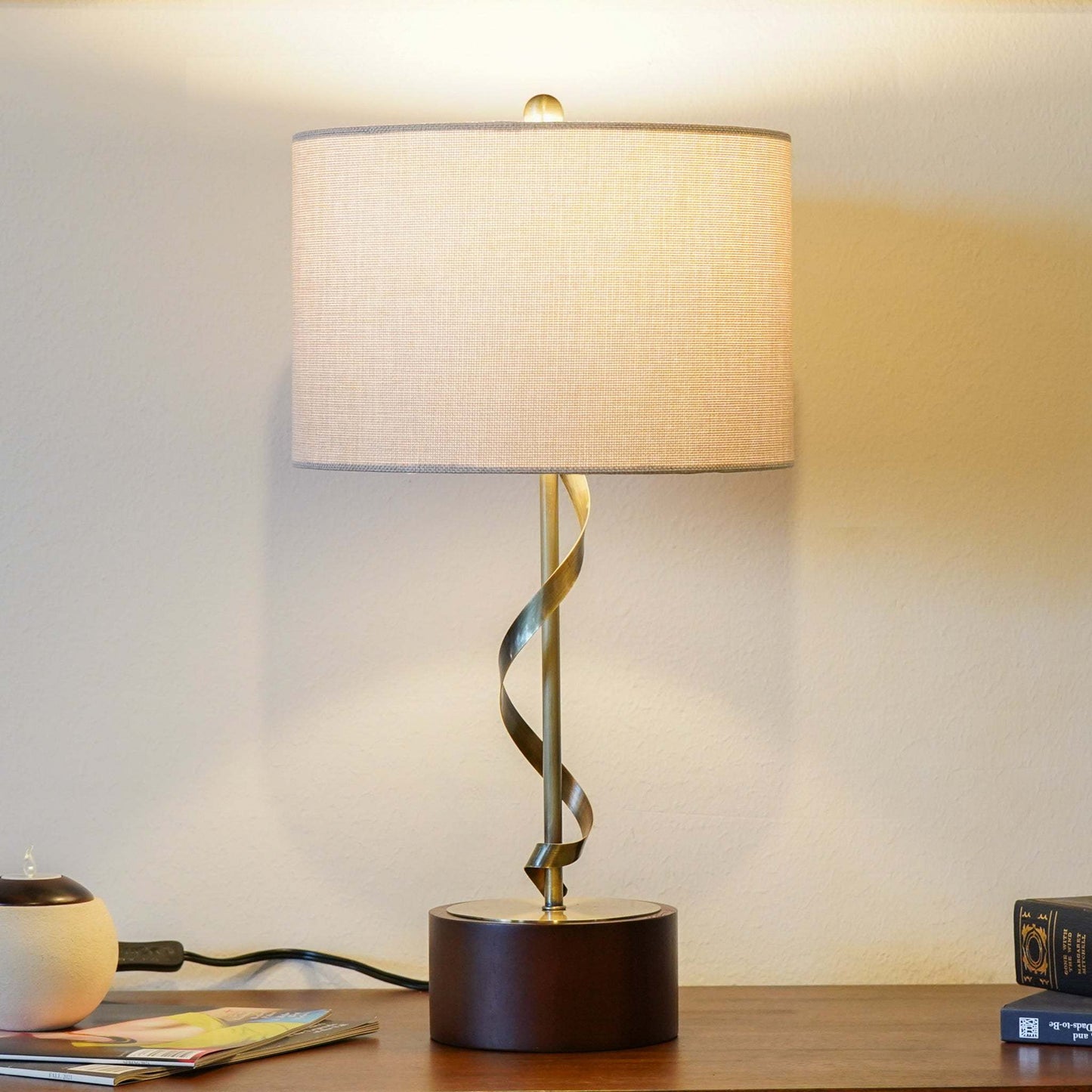 Bedside Bedroom Nightstand Desk Lamp Bedroom Study Lamps Solid Wood Creative Lights Reading Living Room Table LampsFoundry Twisted Metal Table Lamp 110V
