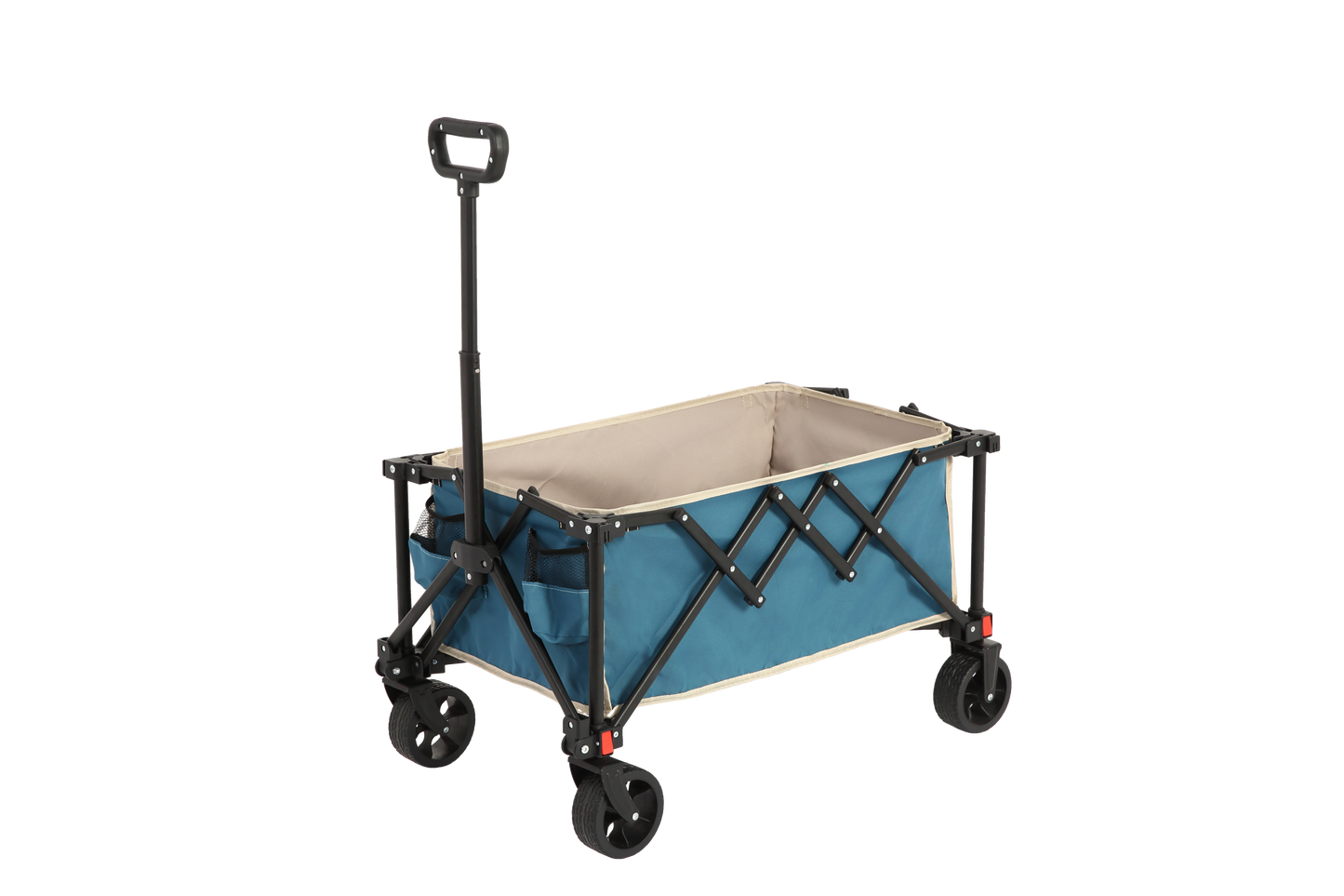Folding Wagon Carts,Folding Wagon Cart with All Terrain Wheels,Heavy Duty Garden Carts with Adjustable Handle,Outdoor Utility Wagon for Camping Shopping Sports Fishing Blue
