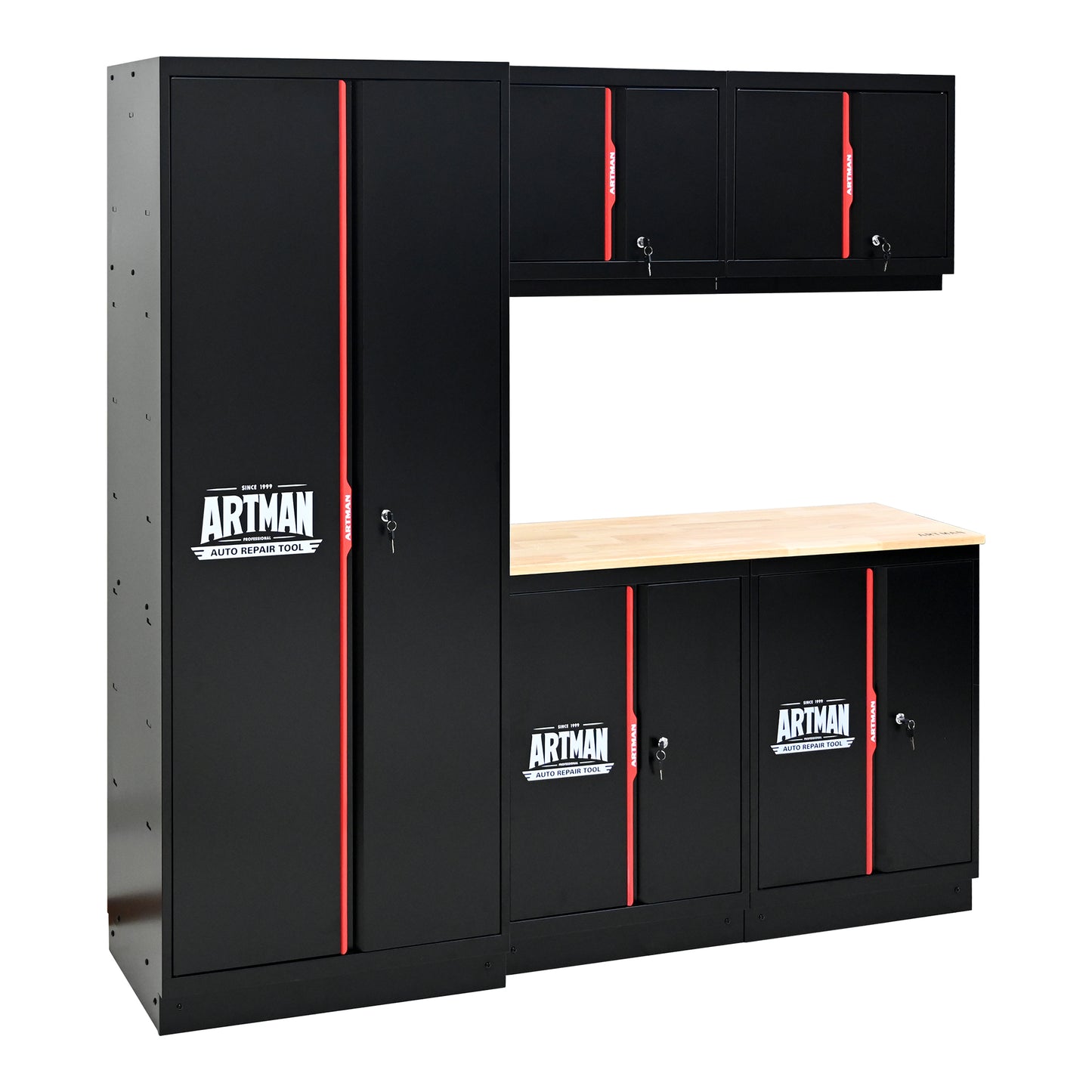 Steel Filing Cabinet With Compartments For Office Use, Storage, File Storage, Archives, And High and Low Cabinets--Black&Red