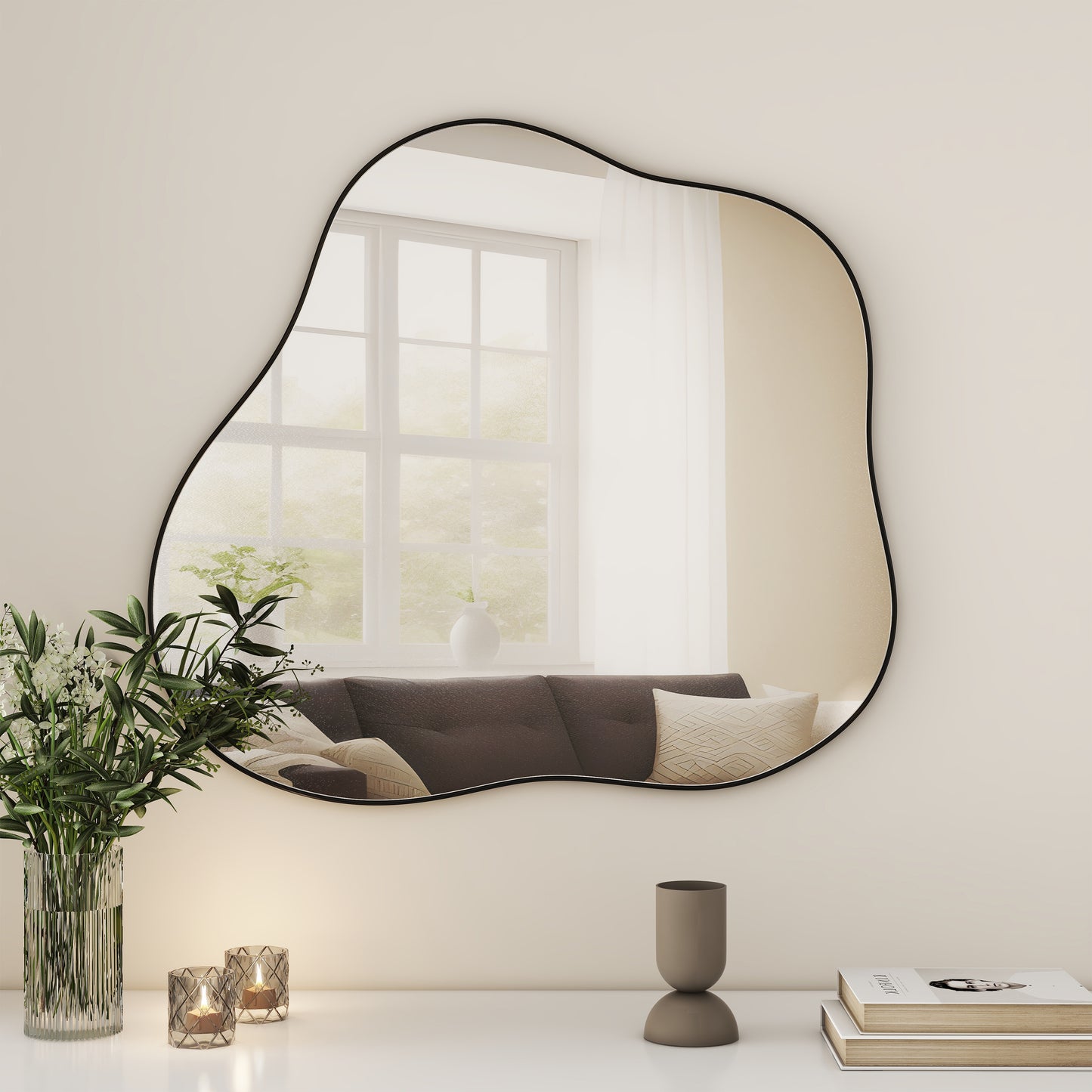 Cloud-Shaped Metal Accent Wall Mirror
