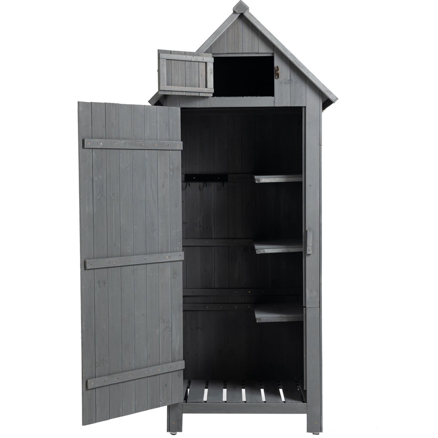 30.3'L X 21.3'W X 70.5'H Outdoor Storage Cabinet Tool Shed Wooden Garden Shed Gray