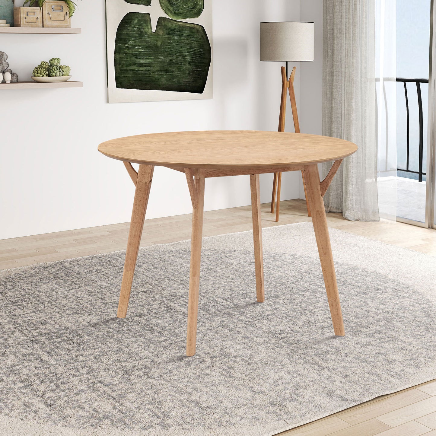 42.01 Inch Saving Place Table,Wooden Dining Table for 4 Persons,Modern Design Round Kitchen Table for Living Room,Apartment,Restaurant