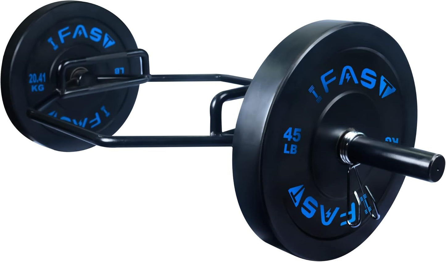Hex Bar Weights Set Trap Bar Olympic Bumper 45lb Weight Plates Set for Deadlift Weightlifting Bodybuilding - 2 Inch Hexagon Trap Bar with Weights for Exercise & Fitness Home Gyms