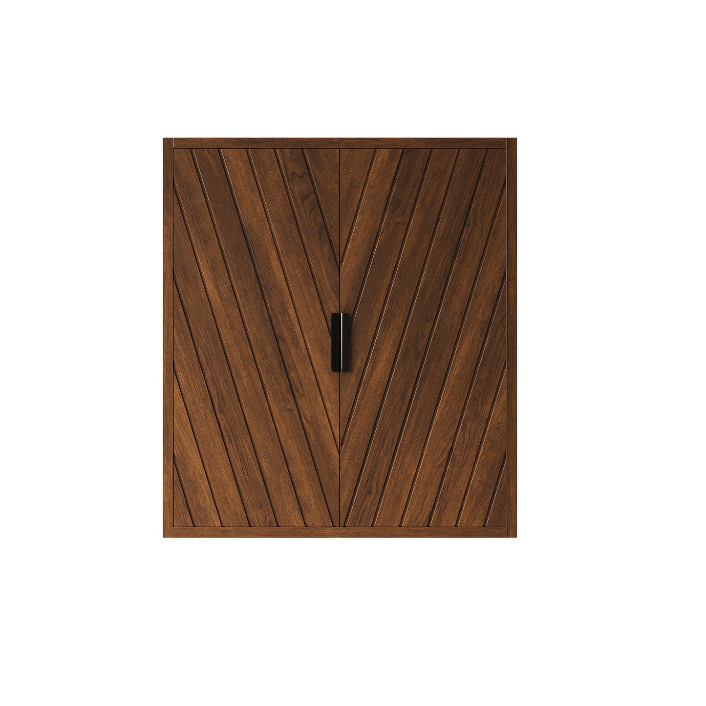 DANI 26' Wall-Mounted Striped Bathroom Cabinet with Doors and Shelf, Metal Handles, Storage Cabinet Over The Toilet, Medicine Cabinet for Bathroom, Kitchen, Laundry Room, Dark Walnut Woodgrain Color