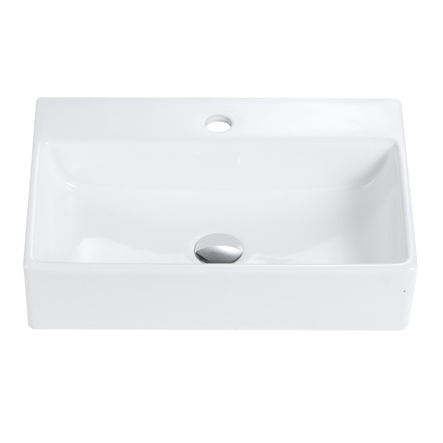 BB15-20Y-301 20'x14' Integrated White Ceramic Bathroom Sink With 1 Faucet Hole & Overflow