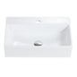 BB15-20Y-301 20'x14' Integrated White Ceramic Bathroom Sink With 1 Faucet Hole & Overflow