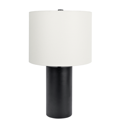 Aura Black Table Lamp with On/Off Switch Black Block Base