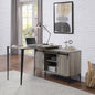 Grey Oak Writing Desk with Sliding Barn Door