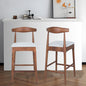 Mid-Century Modern Design Solid Wood 24' Counter Stools ,Upholstered Counter Stools with Wood Legs for Kitchen Island Dining Room Bar(Walnut Frame And Light Gtey Cushion)