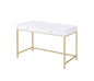 Ottey White High Gloss & Gold Finish Writing Desk