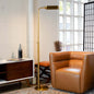Minimalist Floor Lamp, Slim Standing Light with Neutral Shade for Contemporary Living Room & Bedroom Ambience 110~120V Elara Floor Lamp Gold outer and White inner