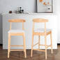 Mid-Century Modern Design Solid Wood 24' Counter Stools ,Upholstered Counter Stools with Wood Legs for Kitchen Island Dining Room Bar(Nature Frame And Beige Cushion)