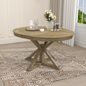 TREXM Retro Functional Extendable Dining Table with a 12' Leaf for Dining Room and Living Room (Natural Wood Wash)