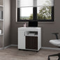 Loris Extendable Desk with Two Drawers, Open Shelves, and Sliding Mechanism