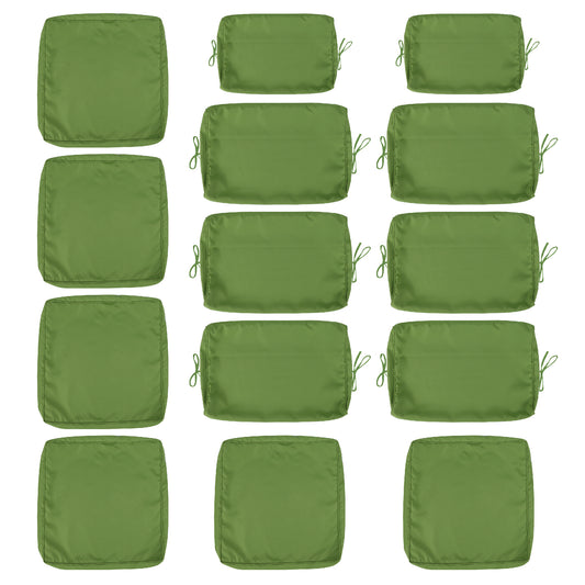 Cushion Covers for 7 Pcs (6-Seaters) Wicker Rattan Sectional Sofa,  14Pack Cushion Slipcovers Set Seat and Back,Outdoor Cushion Slipcover with Zipper, Khaki(Only Cover) Green