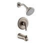 Brushed Nickel 6 Inch Shower Faucet wih Tub Spout Combo