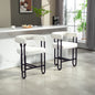 House Hold Bar Stools Set of 2, Modern Bar Stool with Back, Black Metal Frames, Upholstered Bar Stools for Kitchen Island, Pub, Club (Beige Chenille)