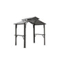 8×5FT Hardtop Grill Gazebo, Outdoor BBQ Gazebo w/Galvanized Steel Double Roof, Permanent Sun Shade Grill Canopy Shelter with 2 Side Shelves and Ceiling Hook for Patio Deck Yard Garden (Grey)