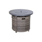 25' H x 32' W Aluminum Outdoor Fire Pit Table with Lid(Mixed Gray)