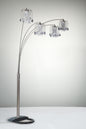 1pc Modern Design Classic Luxury Sleek Multi-head Floor Lamp Half Moon Radiant Crystal-encrusted Sleek Metallic Stems Living Room Pewter