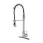 Brushed Nickel Single Handle Commercial Modern Spring High Arc Kitchen Faucet Water Filter System Bends as You Want