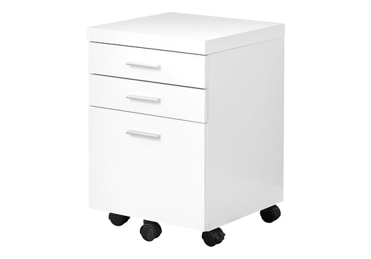 File Cabinet, Rolling Mobile, Storage Drawers, Printer Stand, Office, Work, White Laminate, Contemporary, Modern