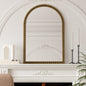 Iron Art Arch Vintage Vanity Mirror, Wall Hanging, Placed On The Table, Suitable For Living Room, Bedroom, Bathroom (Gold)
