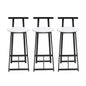 Modern Bar Stools with Backrest for Kitchen Island or Pub Room, Metal Frame, Black & White, Set of 3