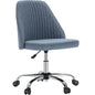 Sweetcrispy Armless Home Office  Desk Chair with Wheels Adjustable Swivel Task Computer Vanity Chair for Small Spaces