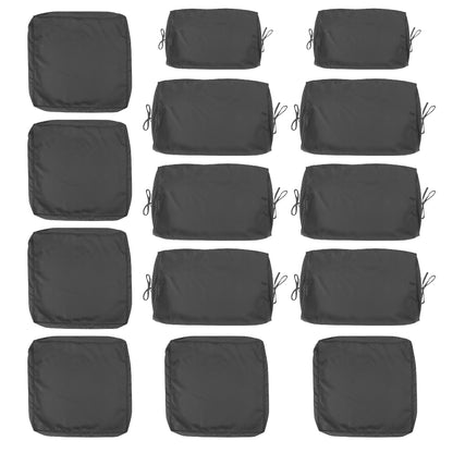 Cushion Covers for 7 Pcs (6-Seaters) Wicker Rattan Sectional Sofa,  14Pack Cushion Slipcovers Set Seat and Back,Outdoor Cushion Slipcover with Zipper, Khaki(Only Cover) Grey