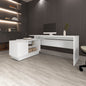 Weir L-Shaped Desk in Melamine, White