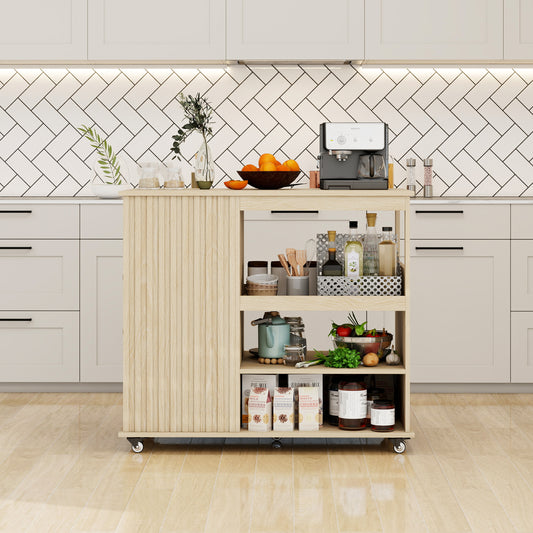 Kitchen Island Cart,Rolling Serving Utility Trolley Cart Modern Kitchen Island with Storage Drawer Wine Rack Lockable Casters,Kitchen Cart  for Kitchen,Dining Room,Bar Living Room