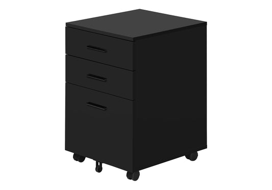 File Cabinet, Rolling Mobile, Storage Drawers, Printer Stand, Office, Work, Black Laminate, Contemporary, Modern