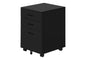 File Cabinet, Rolling Mobile, Storage Drawers, Printer Stand, Office, Work, Black Laminate, Contemporary, Modern