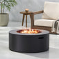 32' Patio 40,000 BTU Round Iron Propane Fire Pit, Dark Grey (Tank Cover not Included)