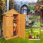 XWT010 WOODEN SHED Natural for backyard garden big spire Tool storage 68.50'X 22.83'X 40.35'