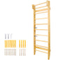 Gymnastics Wood Stall Bar, Multi-use Swedish Ladder- Wall Mounted Pull Up Bar-Physical Therapy for Stretching and Various Exercises,Indoor Home Gym Workout Yoga