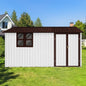 Metal garden sheds 10ftx12ft outdoor storage sheds white+coffee with window