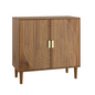 Walnut Wood Buffet Cabinet with Line Groove Design,Sideboard Buffet Cabinet With Storage,Multifunctional Accent Cabinet for Living Room,Entryway,Hallway,Office,Kitchen