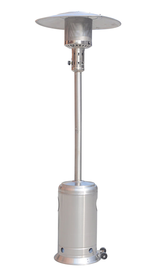 Outdoor Patio Propane Heater with Portable Wheels 47,000 BTU 88 inch Standing Gas Outside Heater Stainless Steel Burner Commercial & Residential  Hammered Black for Party Restaurant Garden Yard-SS