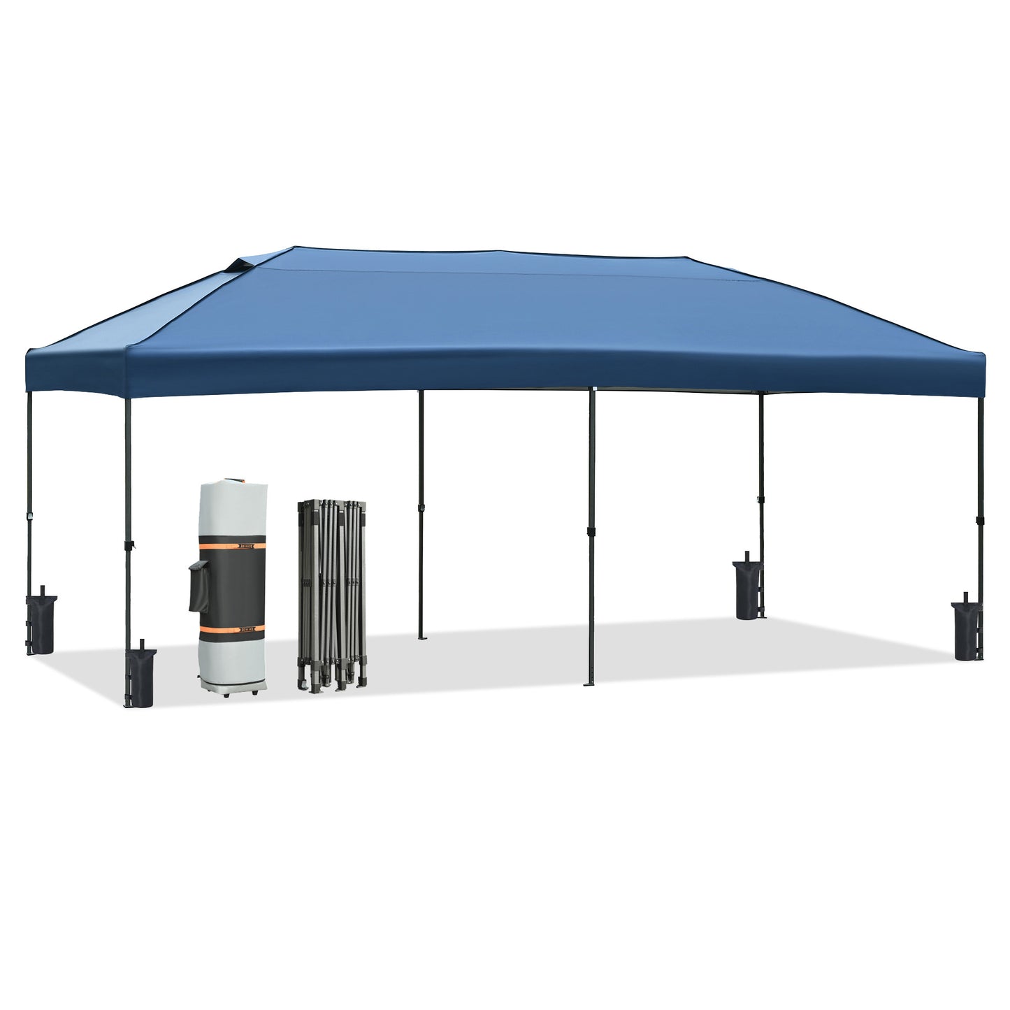 TREXM 10x20 Pop Up Canopy with Sidewalls, Outdoor Canopy Tent Heavy Duty for Backyard, Wedding Party Tent for Parties with Wheeled Bag (Navy)