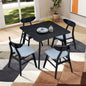 (1 Table with 4 Chairs)Wooden Dining Table Set, Modern Simple Design Square Kitchen Table and Fabric Upholstered Dining Chairs for Dining Room, Kitchen, Saving Space,BLACK