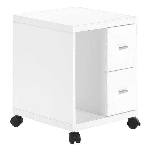 Office, File Cabinet, Printer Cart, Rolling File Cabinet, Mobile, Storage, Work, White Laminate, Contemporary, Modern
