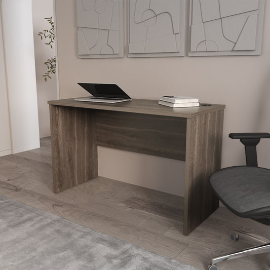 FM FURNITURE Rough Rock Minimalist Home Office Work Desk with Cable Management . Dark Walnut