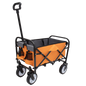 Minimeetall Strap Collapsible Foldable Wagon Cart with strapping system, Beach Wagon Utility Cart  Utility Wagon Grocery Cart for Camping Shopping Sports Gardeing Fishing Supports 225lbs orange
